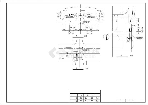 广州市某大型工厂入口大门+门卫室建筑CAD设计图纸（三套方案）-图二