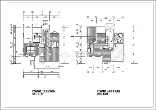 某城市现代精品小型别墅建筑装修方案设计施工CAD图纸-图一