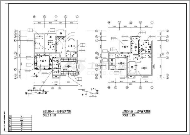 某城市现代精品小型别墅建筑装修方案设计施工CAD图纸-图二