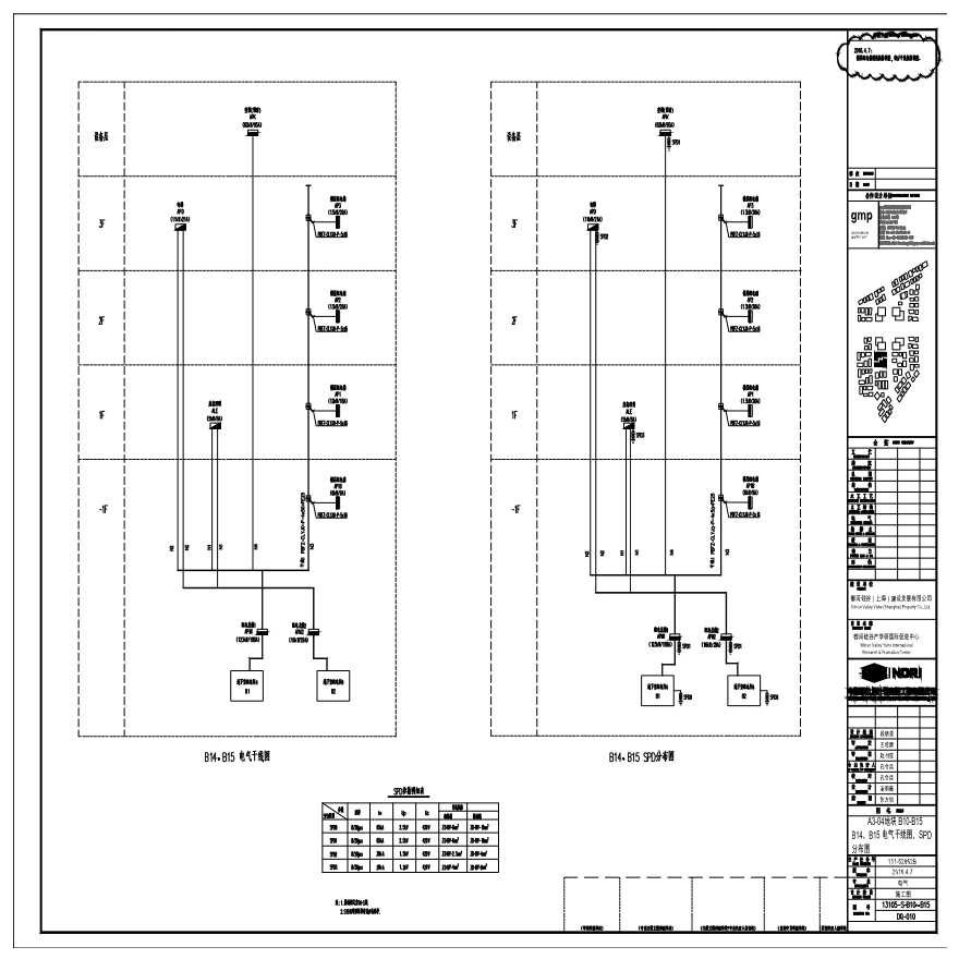 A3-04 地块 B10-B15 B14 、 B15 电气干线图、 SPD 分布图.pdf-图一