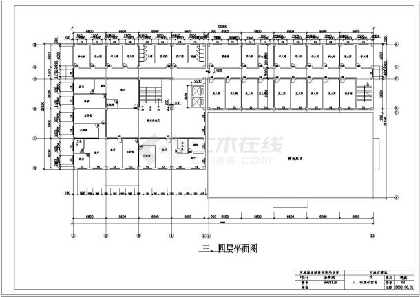 某地8层框架结构宾馆cad设计施工图-图二