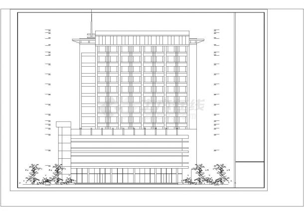 -1+12层商业及办公综合楼建筑方案图cad-图二