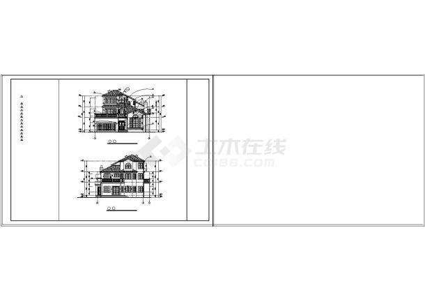 某地区独栋多层别墅设计cad建筑图纸-图二