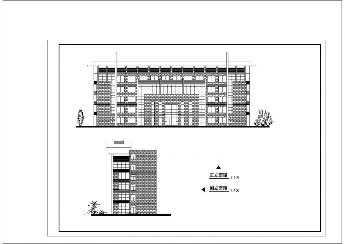 办公楼设计_6层办公楼建筑设计图cad_图1