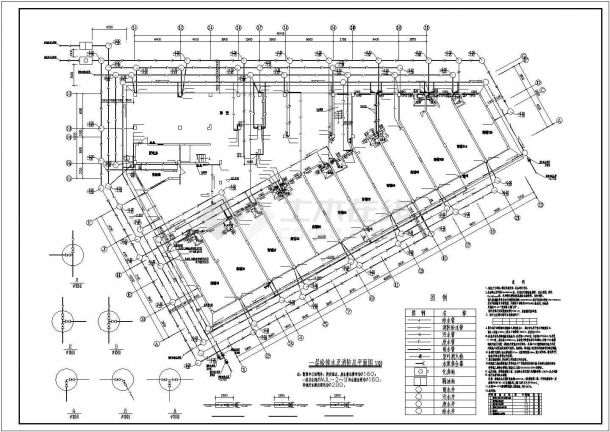 某地厂区商住楼水施建筑设计CAD图-图二