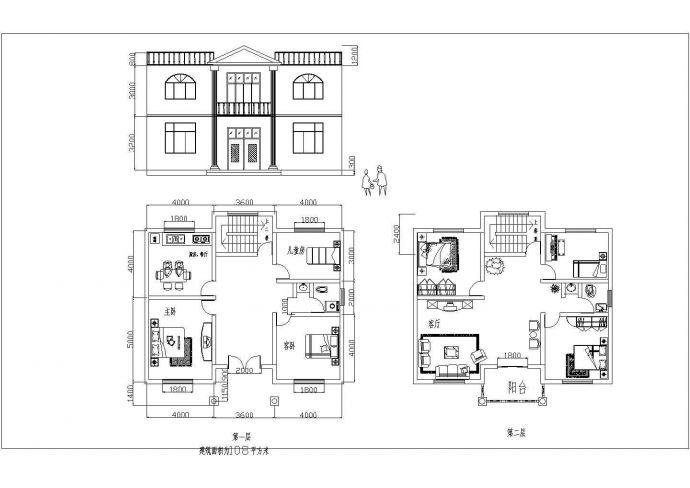 2层108平米农村房屋建筑方案CAD图纸设计_图1