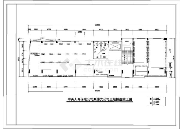 某地区保险公司装饰建筑cad竣工图-图一