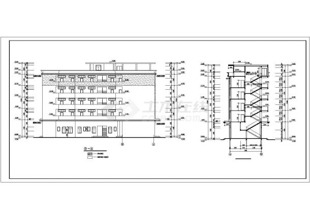 某地区工业区宿舍建筑CAD施工图-图一