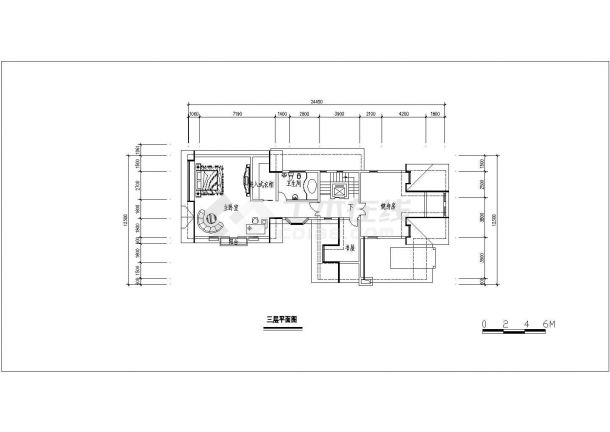 -1+3层665平米别墅建筑设计图-图二