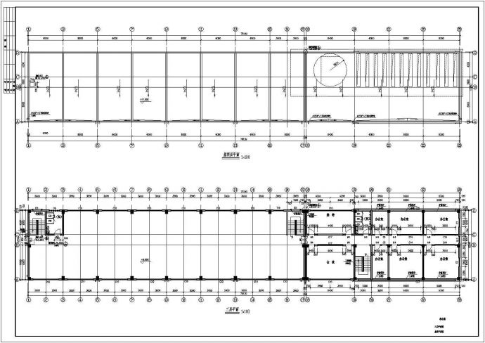 胶南市某公司宿舍、办公、车间建筑方案设计cad图(含设计说明)_图1