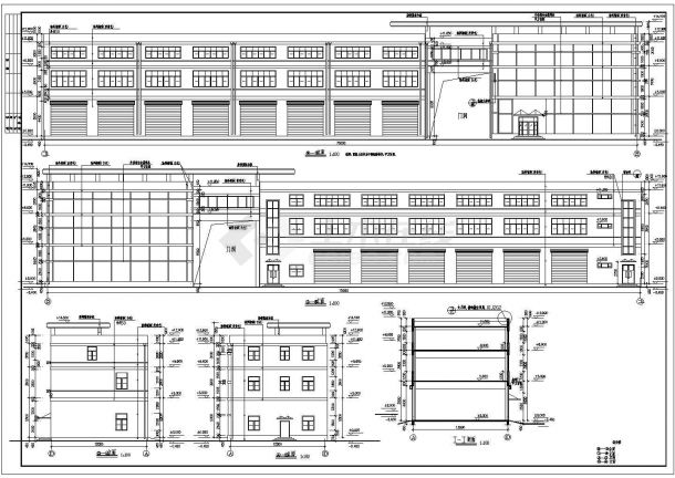 胶南市某公司宿舍、办公、车间建筑方案设计cad图(含设计说明)-图二