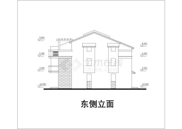 某小区1800平米3层砖混结构住宅楼平立剖面设计CAD图纸（含总图）-图二
