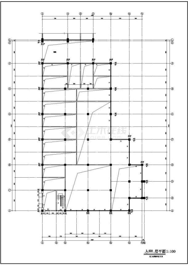某城市抗震7度框架结构农贸市场建筑设计cad图（含设计说明）-图二