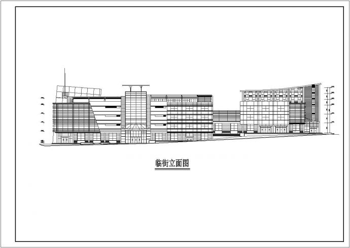 某城市建筑层六层临街商场建筑设计cad图_图1