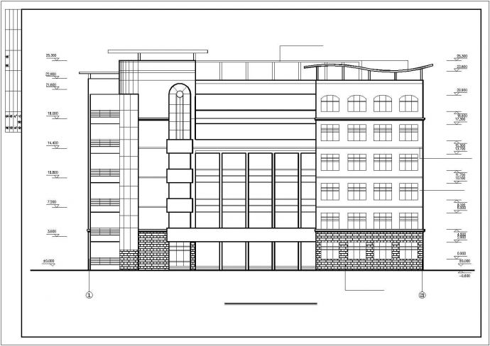 某中学高中教学楼CAD建筑施工图_图1