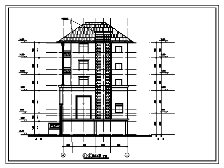 五层错层别墅建筑结构施工cad图，共二十四张-图二