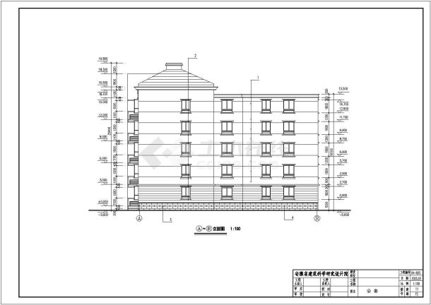 某中学某大型6层教师家属楼建筑设计CAD图纸-图一