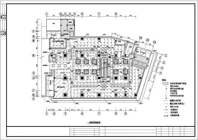 某大型商场灯光布局设计CAD图纸_图1