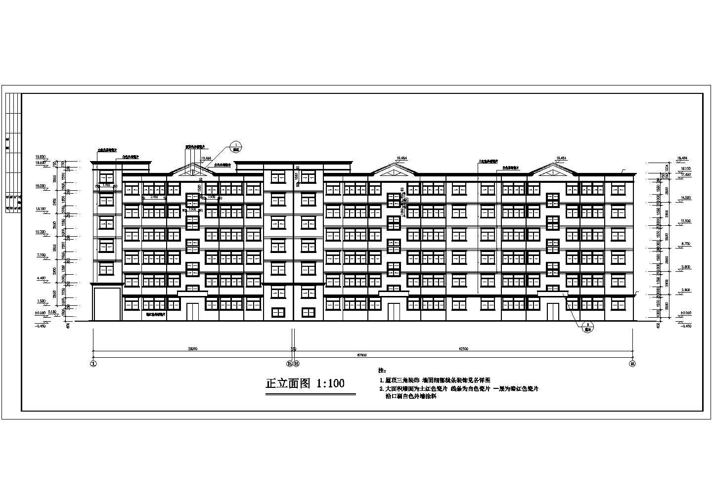 宜春市某现代化小区6层节能住宅楼建筑设计CAD图纸