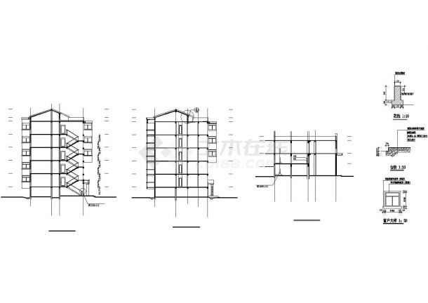 某小区中型6层砖混结构住宅楼建筑设计CAD图纸（底层为车库）-图二
