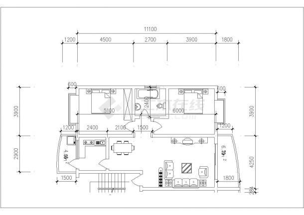 兰州市某新建小区85-140平米左右的热门户型设计CAD图纸（20张）-图一