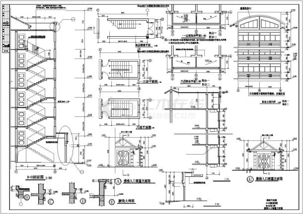 某小型7层砖混结构住宅楼建筑设计CAD图纸（含半地下室层）-图一