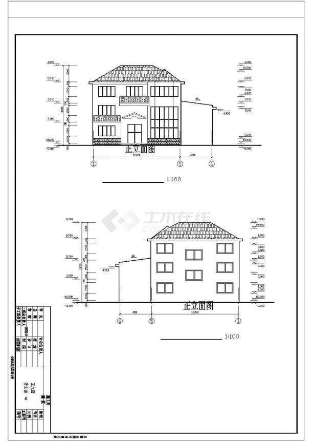 某二层别墅建筑结构设计方案CAD图纸-图一