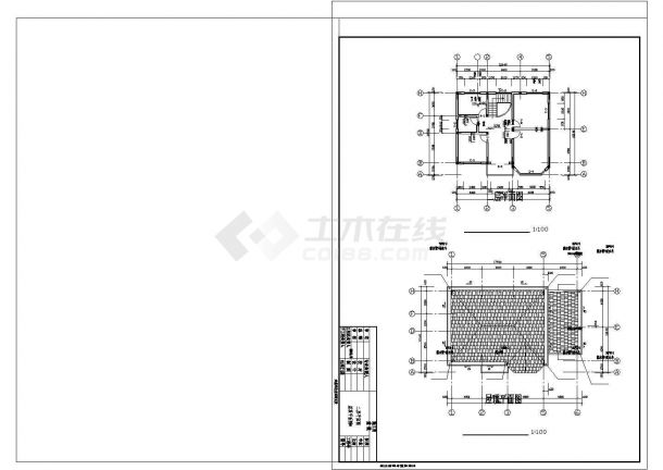某二层别墅建筑结构设计方案CAD图纸-图二
