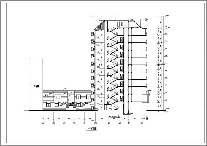宿迁市某小区7700平米11层框架结构住宅楼平立剖面设计CAD图纸_图1