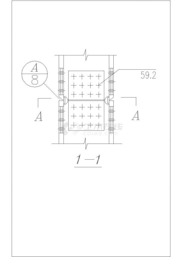 工字形截面柱的工地拼接CAD详图-图二