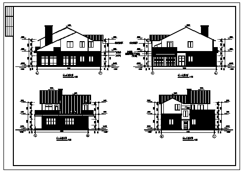 最新整理三套多层现代简约风格别墅建筑全套施工图资料合集-图二