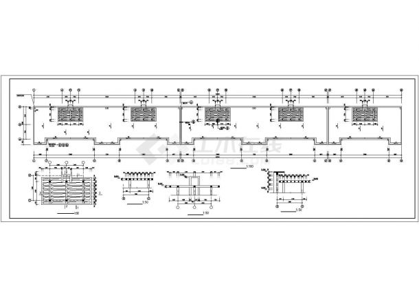 8200平米6层框架结构商住楼全套建筑设计CAD图纸（1-2层商用）-图一