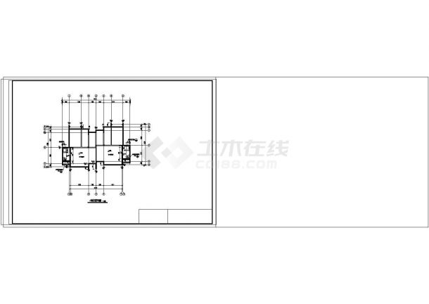 某地区双拼别墅建筑设计施工cad图纸-图一