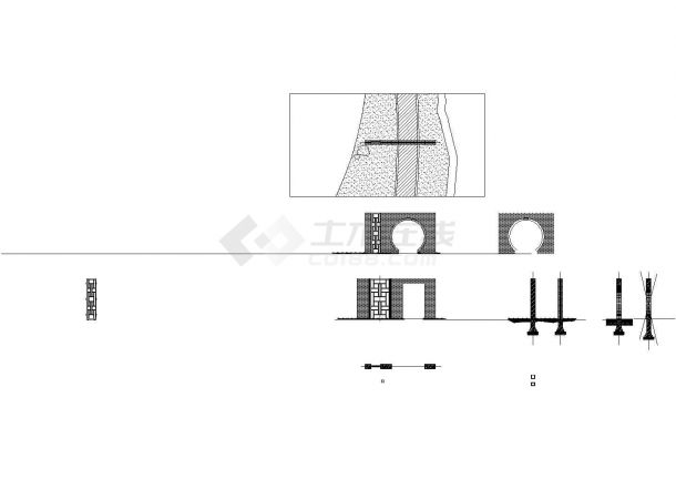 0001新中式镂空景墙月亮门月洞门景观节点CAD详图-图一