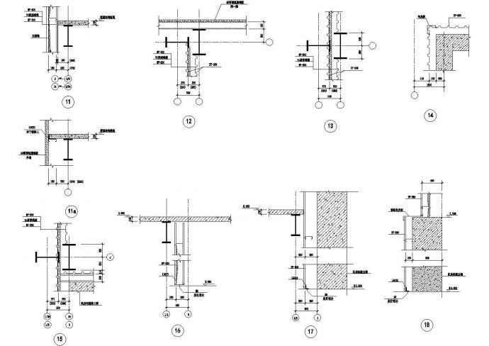 钢结构泛水节点5CAD施工图设计_图1