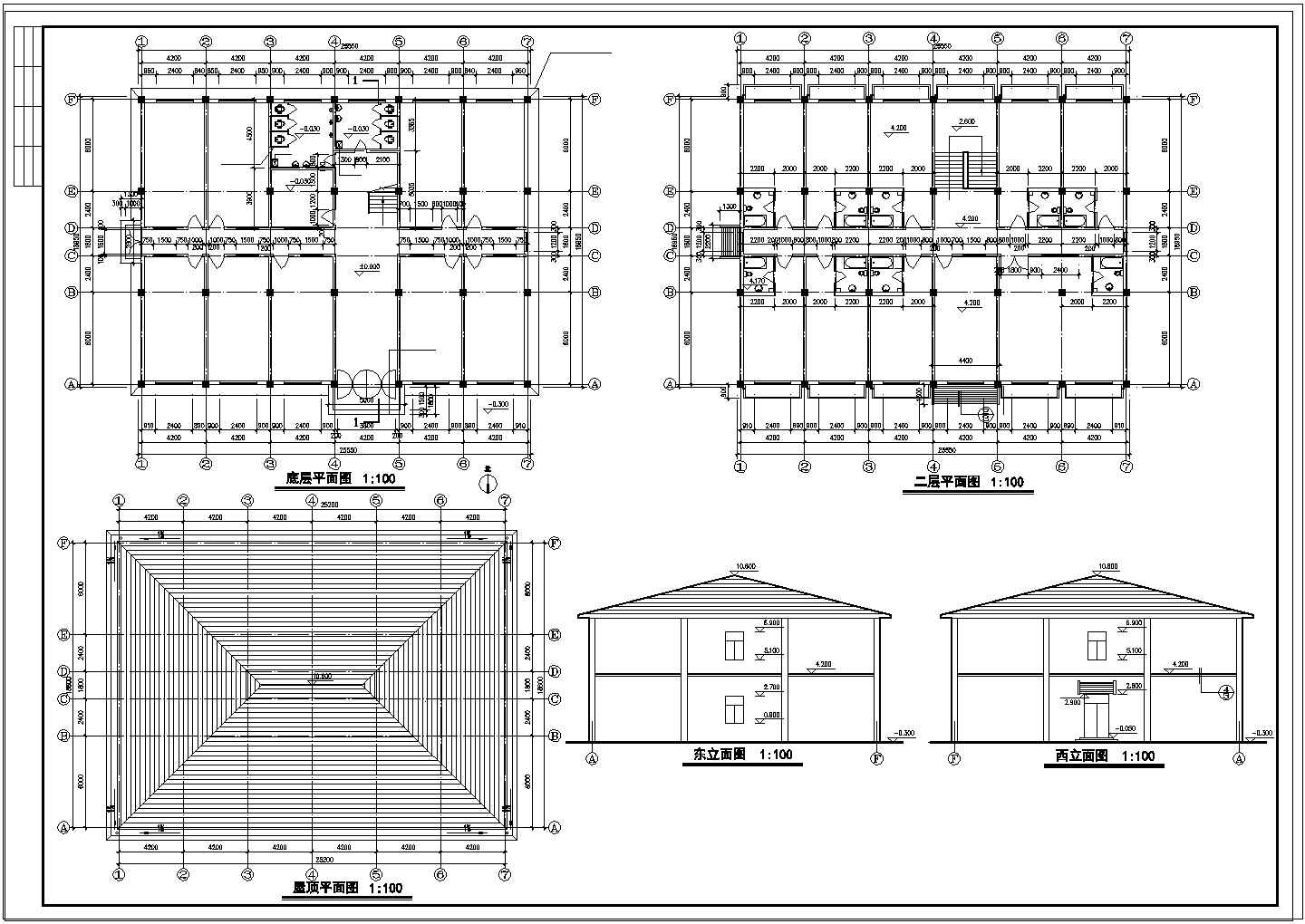 办公楼设计_北方小办公楼建筑设计CAD施工图