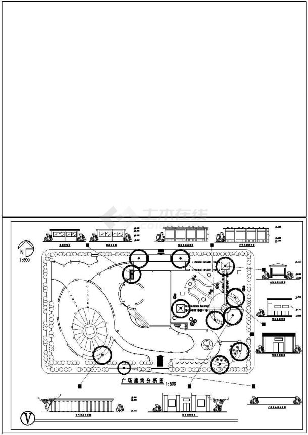 某地区大型广场规划cad设计施工图纸-图二