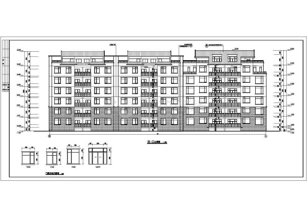 成都市某小区4900平米左右7层砖混结构住宅楼建筑设计CAD图纸-图二