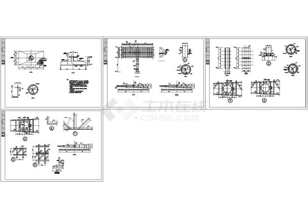 某高速公路广告牌钢结构施工设计CAD图纸设计-图二