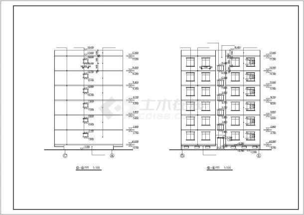 9500平米6层组合式混合结构住宅楼全套建筑设计CAD图纸-图一
