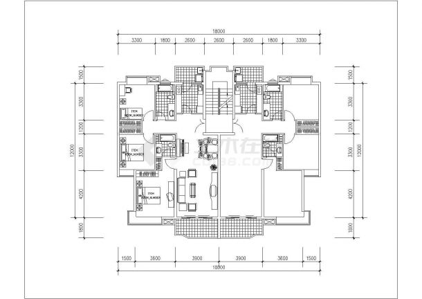 重庆市某新建小区69-140平米左右的热门户型设计CAD图纸（12张）-图一