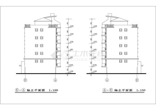 青岛市某小区3100平米6层砖混结构住宅楼建筑设计CAD图纸（含阁楼层）-图一
