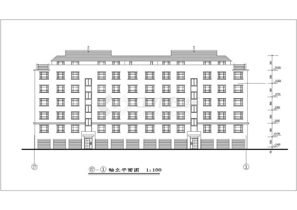 青岛市某小区3100平米6层砖混结构住宅楼建筑设计CAD图纸（含阁楼层）-图二