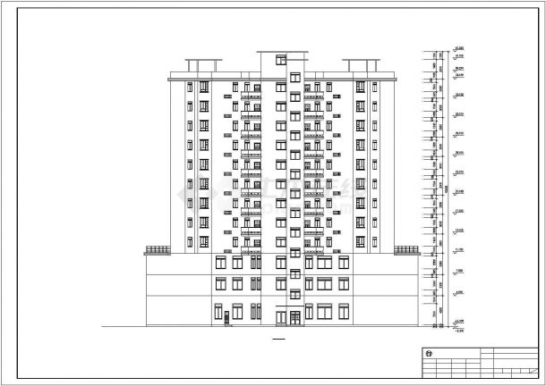 3900平米12层框架结构商住楼平立剖面设计CAD图纸（1-3层商用）-图一