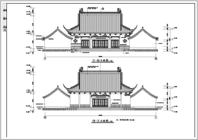 某地区财神殿全套建筑设计CAD施工图_图1