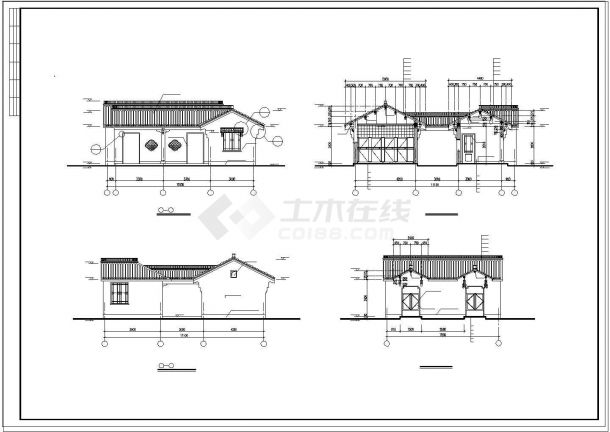 某景点仿古厕所建筑cad施工图-图二