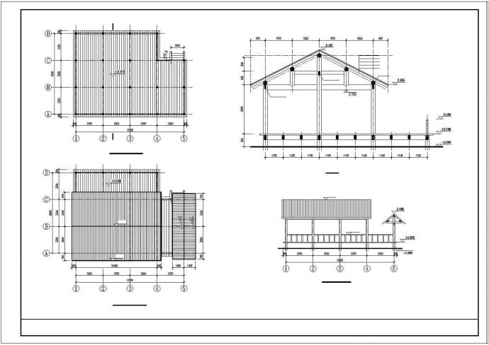 仿古草堂建筑结构全套施工设计CAD图纸_图1