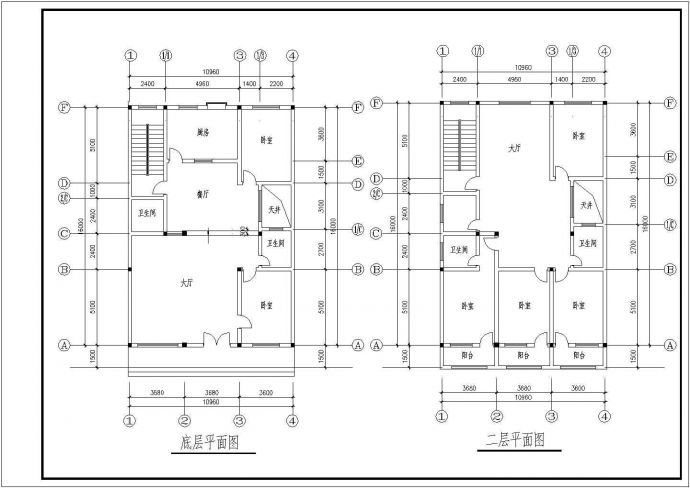 某乡镇住宅及餐饮低层商住楼工程设计CAD图（含结构平面图）_图1