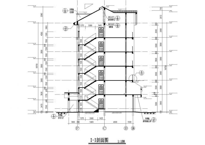 长32.65米 宽13.025米 6层框架结构CAD阁楼2单元每单元2户住宅楼设计图_图1