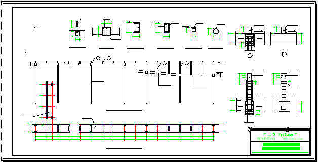 高低栈桥结构基础CAD图纸_图1